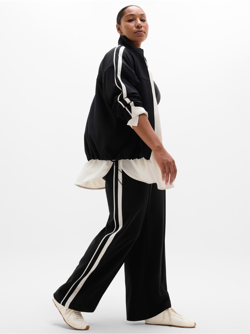 Athleta MVP Track Jacket + Side Stripe Pants Set | M Jacket NWT / L Pants